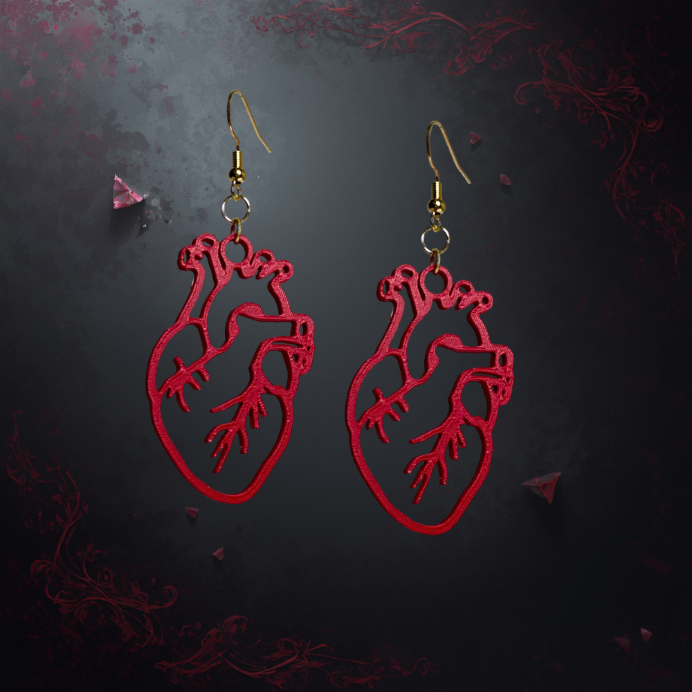 Come and Get Your Love – Anatomical Heart Earrings